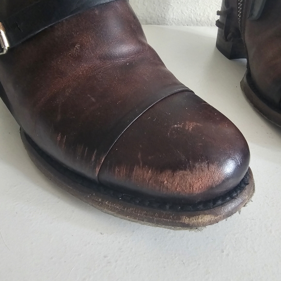 Freebird by Steven Burgundy Leather Ankle Boots Crue - Picture 14 of 16